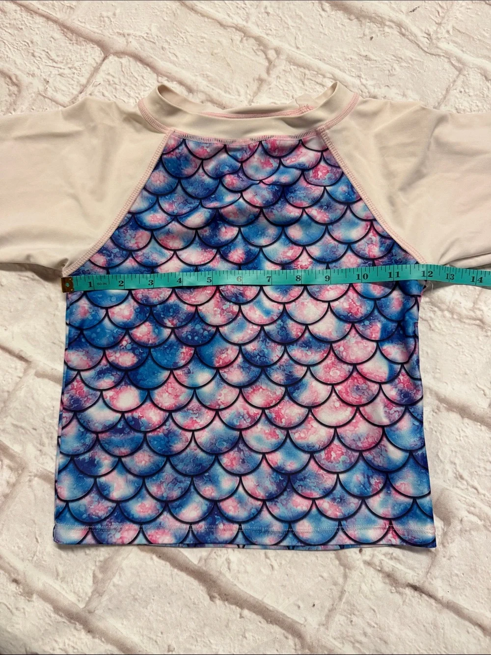 Girls Long-Sleeve Mermaid Scale Rashguard Set - Pink & Blue